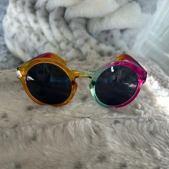 Rainbow Sunglasses Pink Red Yellow Green Sunnies - Picture 3 of 9
